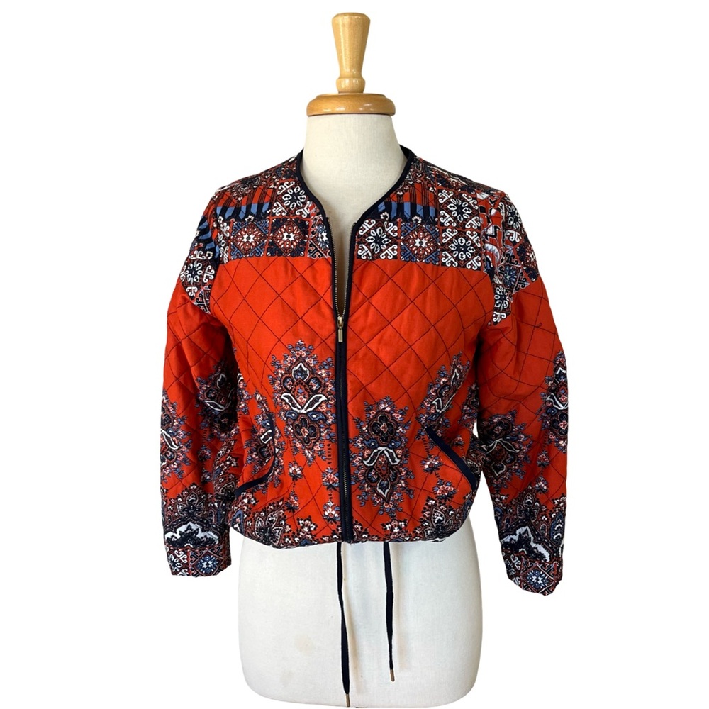 Ruby Rd. Quilted Lightweight Cotton Jacket Orange… - image 4